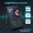 thumbnail image 6 of Upgraded 192GB MP3 Player with Bluetooth and WiFi,Android 14 OS MP3 & MP4 Players with 4" Touchscreen and Speaker,4GB RAM & 64GB ROM,2500mAh Music Player with Spotify, Audible,Amazon Music,Play Store, 6 of 9