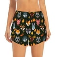 thumbnail image 2 of Xecao Forest Animal Faces for Double-layer Running Short for Women, Perfect for Gym, Tennis, and More, Featuring a Convenient Pocket-Medium, 2 of 7