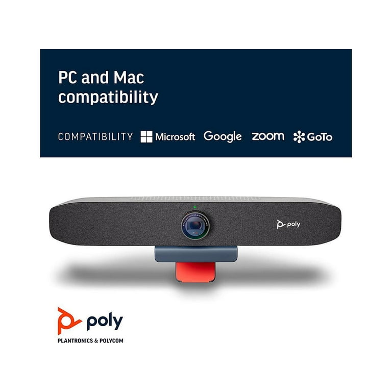 Poly Studio P15 Personal Video Bar, Complete Audio + 4K Webcam