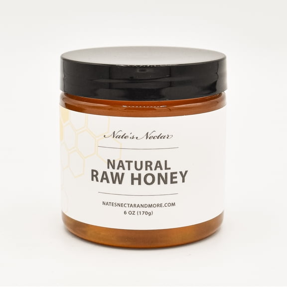 Nate's Nectar Natural Raw Honey, Unfiltered, 6 oz
