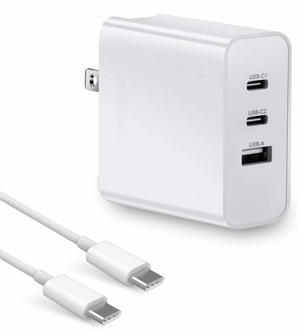 USB C Wall Charger, Zmoon 65W Fast Portable 3 Port Charger [GaN Tech], USB-C  QC PD 3.0 Power Adapter, Type C Charging Block for USBC Laptop, Samsung,  Pixel - Walmart.com