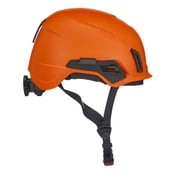 MSA 10242810 V-Gard H2 Pro Safety Type 2 Helmet with Comfortable Fas-Trac III Ratchet Suspension | Push-Button Accessory Rail and Universal Lighting Clips | Non-Vented, Standard Size in Orange CA2