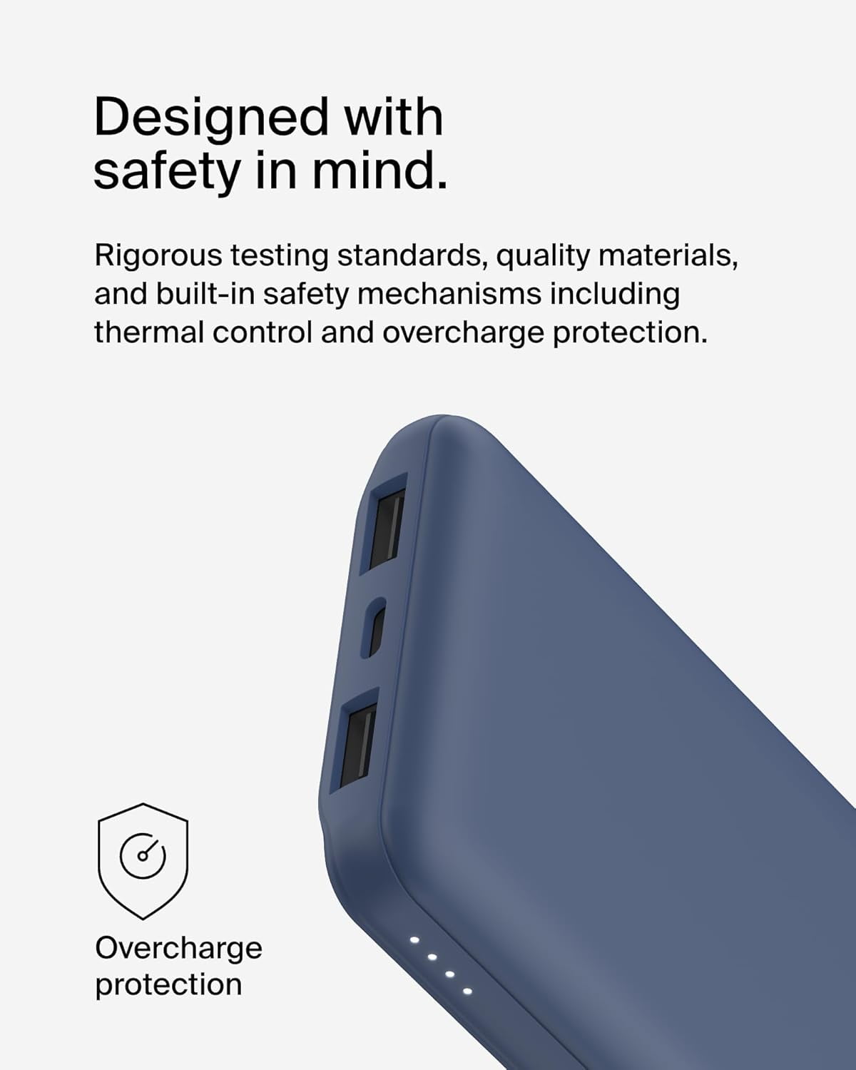 Belkin Portable Charger, USB-C Power Bank 10k w/ 1 USB-C Port and 2 USB-A Ports with USB-A to USB-C Cable for iPhone 16, 16 Plus, 16 Pro, 16 Pro Max, Samsung Galaxy S24, & More - Blue