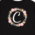 thumbnail image 4 of Inktastic C Monogram Alphabet Letter Rose Floral Wreath Girls Long Sleeve Toddler T-Shirt, 4 of 5