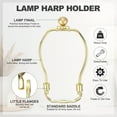 thumbnail image 3 of 5 Inch Lamp Harp Kit with 17.5mm Solid Brass Ball Finial, 2 Set Heavy Duty Bracket with Standard Saddle & Finial Detachable Shade Holder for Table Floor Lamps, Gold, 3 of 7