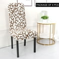 thumbnail image 3 of Stretch Dining Room Chair Cover Removable Washable Slipcover 4pcs White and Coffee Color, 3 of 6