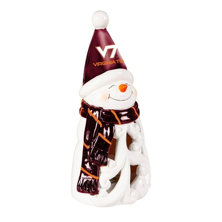 Virginia Tech Hokies LED 8" Snowman Lit Garden Statue