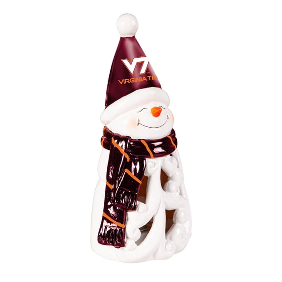 Virginia Tech Hokies LED 8" Snowman Lit Garden Statue