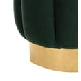 thumbnail image 5 of SAFAVIEH Couture Maxine Channel Modern Glam Tufted Ottoman, Emerald/Brass, 5 of 8