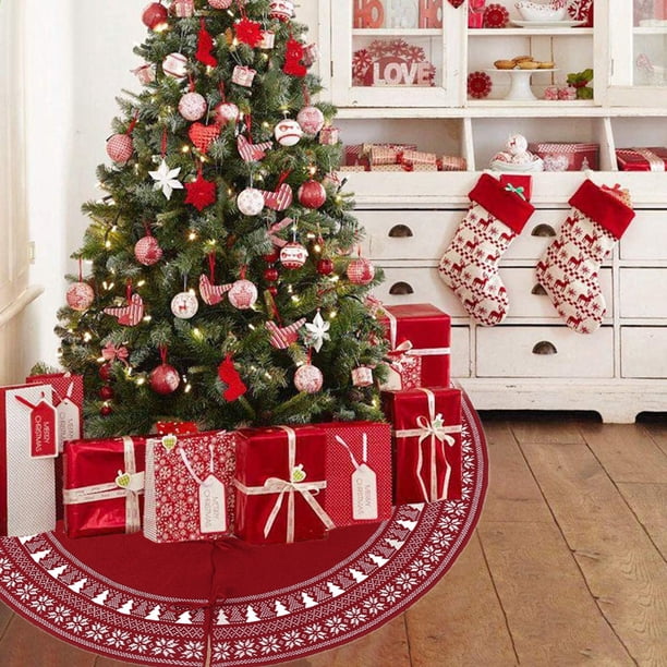 ¡Descuento Exclusivo!, Falda de árbol de Navidad de lana tejida, regalo, decoración, suministros festivos, decoración del lugar, copo de nieve vintage, 36 pulgadas Akmoler