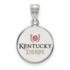 Kentucky Derby Sterling Silver Medium Enamel Disc Pendant