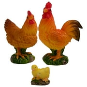 3pcs Small Chicken Crafts Resin Tiny Resin Chicken Decors Bonsai Fake Chicken Decors Tiny Animal Models Decors