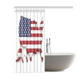 thumbnail image 2 of MYPOP Americana Decor Collection, USA Map Flag Stars Stripes American Style, Polyester Fabric Bathroom Shower Curtain Set, 60W X 72L Inches, Blue Red White, 2 of 3