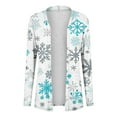 thumbnail image 3 of Giftesty Women's Fall Winter Christmas Print Crew Neck Long Sleeve Casual Cardigan Jacket Outerwear Top for Holiday Daily Wear, 3 of 4