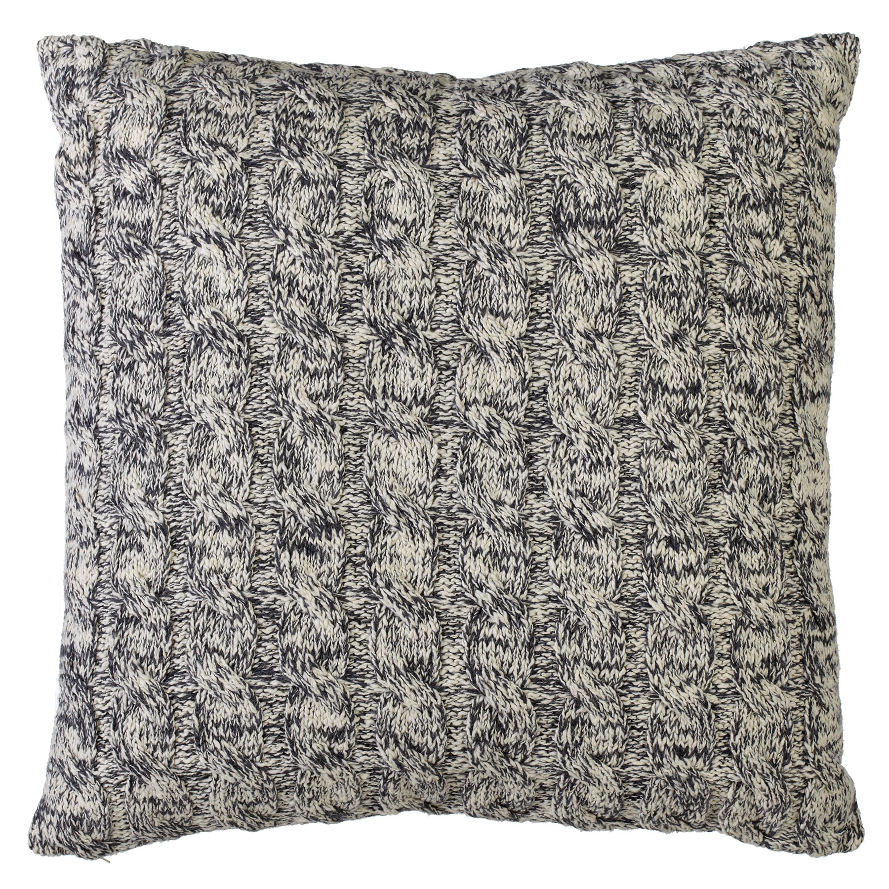 CBK Dark Grey And White Marled Chunky Cable Knit Floor ...