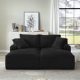 thumbnail image 4 of Leumius Oversized Double Chaise Lounge Sofa Bed, Boneless Lounge Sofa Bed with Cupholders,Fluffy Modern Sleeper Loveseat for Living Room,No Assembly Required,Black, 4 of 11