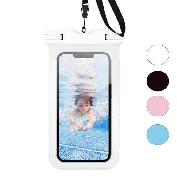 Swimming Dry Bags Waterproof Phone Case for Boating Kayaking Swimming Floating-White
