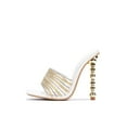 thumbnail image 3 of Cape Robbin CATANA Sexy Strappy Square Open Toe Stiletto High Heels WHITE (8, WHITE), 3 of 4