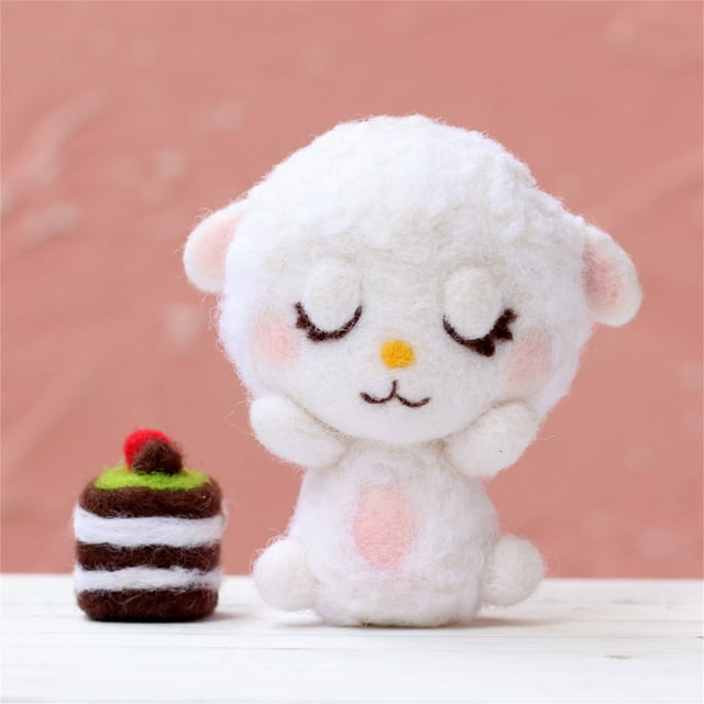 Pisexur Cute Animal Pattern Handmade DIY Poke Wool Felts Material Production Package, Christmas Gifts for Kids