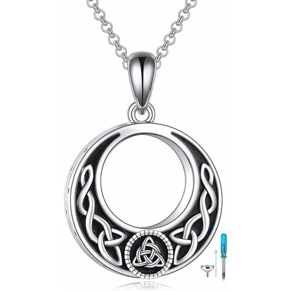 DOLIOX Urn Necklaces for Ashes Sterling Silver Cremation Urn Necklaces Memorial Keepsake With Filling Tool