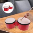 thumbnail image 3 of 1 Ensemble Tambour à Main pour Enfants en Bois Rouge Forme Ronde 11.8x5.9x3.7in, 3 of 8
