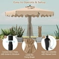 thumbnail image 4 of PetFurnishn 9 FT Ruffled Patio Umbrella Outdoor Umbrella with Push Button Tilt, Crank, 8 Ribs, Fade-resistant Canopy, Heavy-Duty Market Table Umbrella for Yard Garden Pool-Brown, 4 of 10