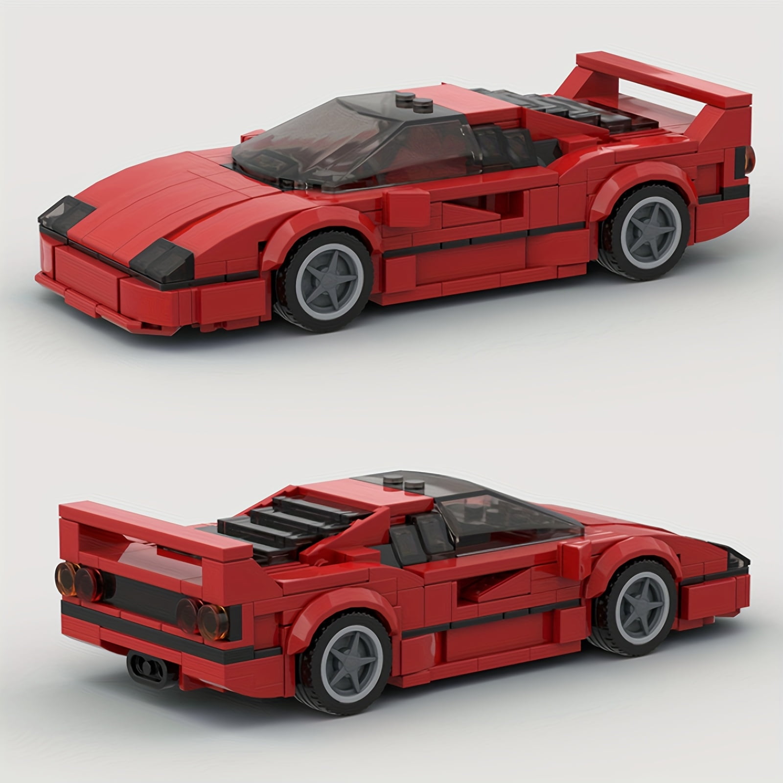 372pcs MOC Red Racing Car Model Set – DIY Collectible Building Kit for Adults, Perfect for Tech Lovers, Display Craft or Gift for Birthday, Christmas & Enthusiasts,Red