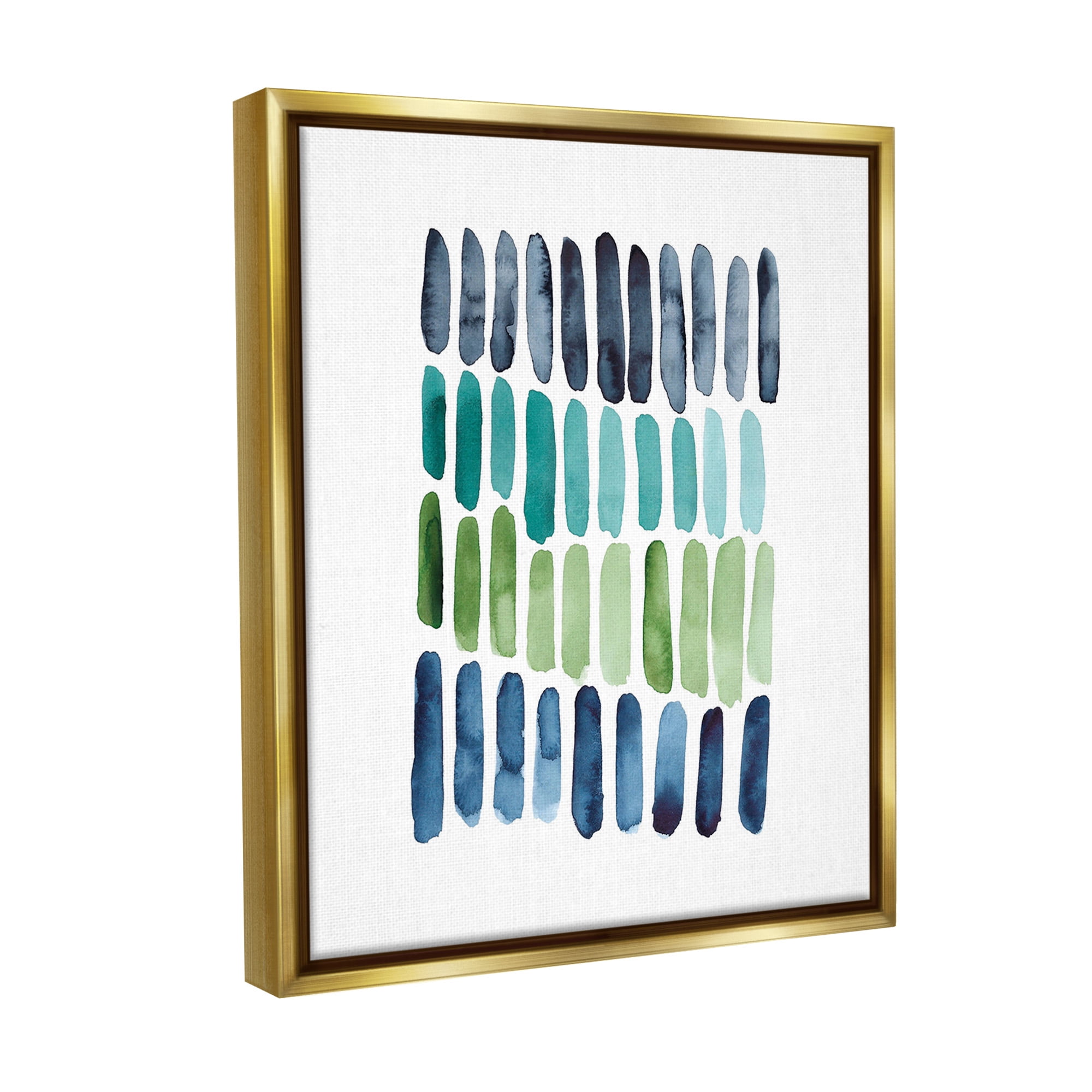 Stupell Industries Nautical Minimalist Shapes Abstract Painting Gold Floater Framed Canvas Art Print Wall Art, 25 x 31