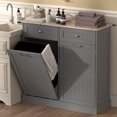 thumbnail image 2 of HARIPUL Single Tilt Out Trash Cabinet 13 Gallon Waste Bins Hidden Trash Bin w/ Shelf for Kitchen, Gray, 2 of 7