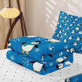 thumbnail image 5 of Erosebridal Scarf Penguin Snowflake Zipper Queen Comforter Set with Fitted Sheet and 2 Pillowcases,Ocean Animals Zipper Bedding Set For Boys,Reversible,4pcs, 5 of 7