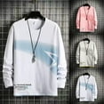 thumbnail image 4 of Mens Baggy Long Sleeve T Shirt Sports Crew Neck Tee Shirts Blouse Pullover Tops, 4 of 8