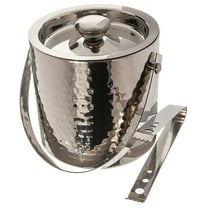 Leeber 72607 Hammered Ice Bucket with Doublewall Tongs