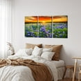 thumbnail image 3 of 3 Piece Sunset Picture Wall Art Beautiful Texas Bluebonnets Field Photo Painting on Canvas Modern Natural Landscape Poster Artwork for Home Bedroom Decor Ready to Hang (Medium), 3 of 6