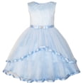 thumbnail image 3 of Sunny Fashion Flower Girls Dress Blue Belted Bridesmaid Wedding Party Dress 4, 3 of 12