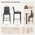 thumbnail image 3 of Set of 2 Bancos Alto, con Respaldo y Reposapié, Color Gris HOMEMAKE FURNITURE Moderno, 3 of 7