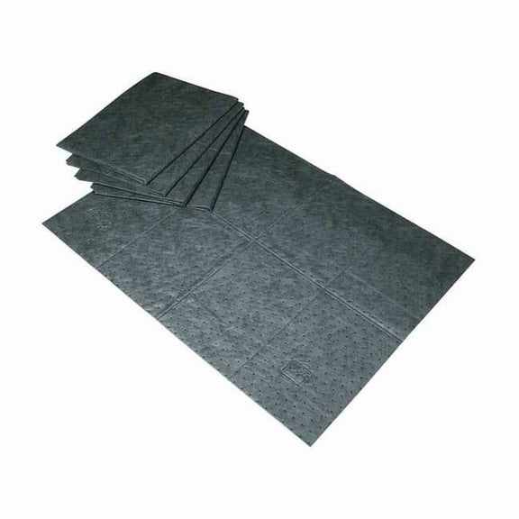 Pig Sorbent Pad, 15 gal, 30 in x 40 in, Bodily Fluids, Gray, 20 PK HC100