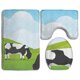 thumbnail image 1 of ABPHQTO Las vacas pastan en un día soleado en el campo Juego de alfombras de baño de 3 piezas Alfombra de baño Alfombra de contorno y tapa de inodoro, 1 of 2