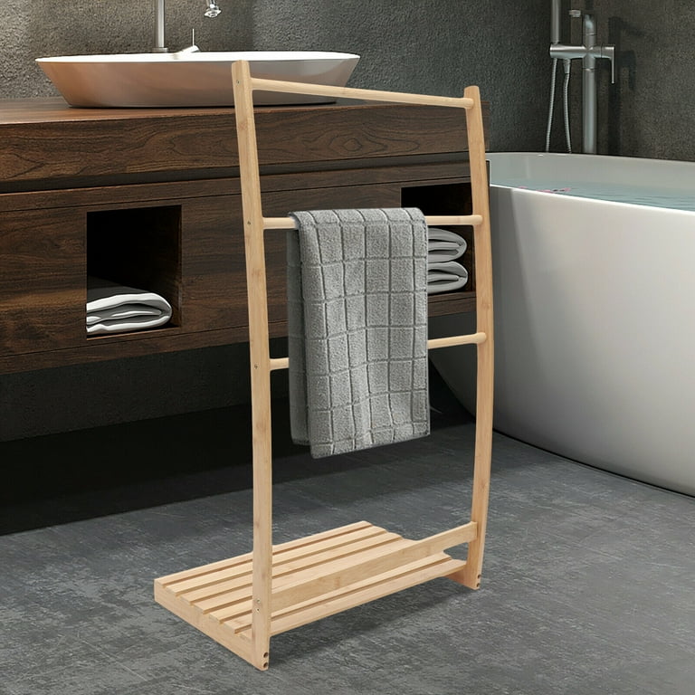 Freestanding 3-Tier Bamboo Solid Towel Fragrance Bar Bathroom