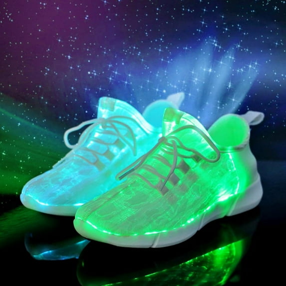 Kids LED Light Up Shoes Boys Girls Fiber Optic Shoes with USB Charging Flashing Luminous Child Toddlers Sneakers