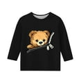 thumbnail image 4 of Piuwrlz Children Girls 3/4 Sleeve T-Shirts Summer Round Neck Casual Sweatshirts Printed Round Neck Shirt Tops Black Size 9 Years, 4 of 4