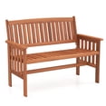thumbnail image 1 of Gymax Outdoor Wood Garden Bench w/Backrest Armrests & Slatted Seat for Front Porch, 1 of 10