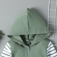 thumbnail image 2 of Gibobby Conjunto de Sudadera y Leggings de Lana a rayas de otoño para niñas recién nacidas, pantalones de manga larga, Sudadera con capucha, conjunto de sudadera(Verde,18-24 Meses), 2 of 5