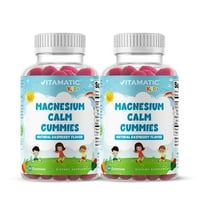 Vitamatic Kids Magnesium Calm Gummies - 60 Vegan Gummies - Great Tasting MG Gummies Promote Healthy, Muscle, Bone, & Energy Support - 2 Pack