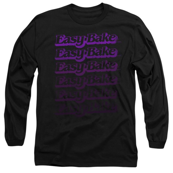 Easy Bake Oven Faded Long Sleeve Adult 18/1 T-Shirt Black