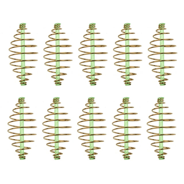 10Pcs Carp Fishing Inline Method Spring Feeder Coarse Bait Cages Terminal Tackle