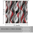 thumbnail image 2 of Red and White Shower Curtain for Bathroom Red and Gray Shower Curtain Fabric Modern Abstract Striped Minimalist Bath Curtains Waterproof Shower Curtains Set, Black Gray White, 72 x 72 Inch, 2 of 6