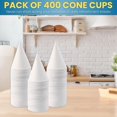 thumbnail image 3 of Vasos cónicos desechables Smygoods de papel blanco de 130 ml (paquete de 400), 3 of 6