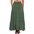 thumbnail image 3 of Falda Maxi Chic de Verano Inspire para Mujer, Falda Larga Bohemia de Cintura Alta Elástica en Verde, 3 of 6