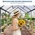 thumbnail image 4 of 6x8 FT Greenhouse Kit for Outdoors – Durable Aluminum Frame, Sliding Lockable Door, Adjustable Roof Vent, Gutter System, Easy Assembly 5-Black, 4 of 7