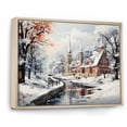 thumbnail image 2 of Designart "Winter Cityscape German Charm III" Landscapes Framed Wall Art - Traditional White Winter Landscape Living Room Framed Canvas Art, 2 of 6